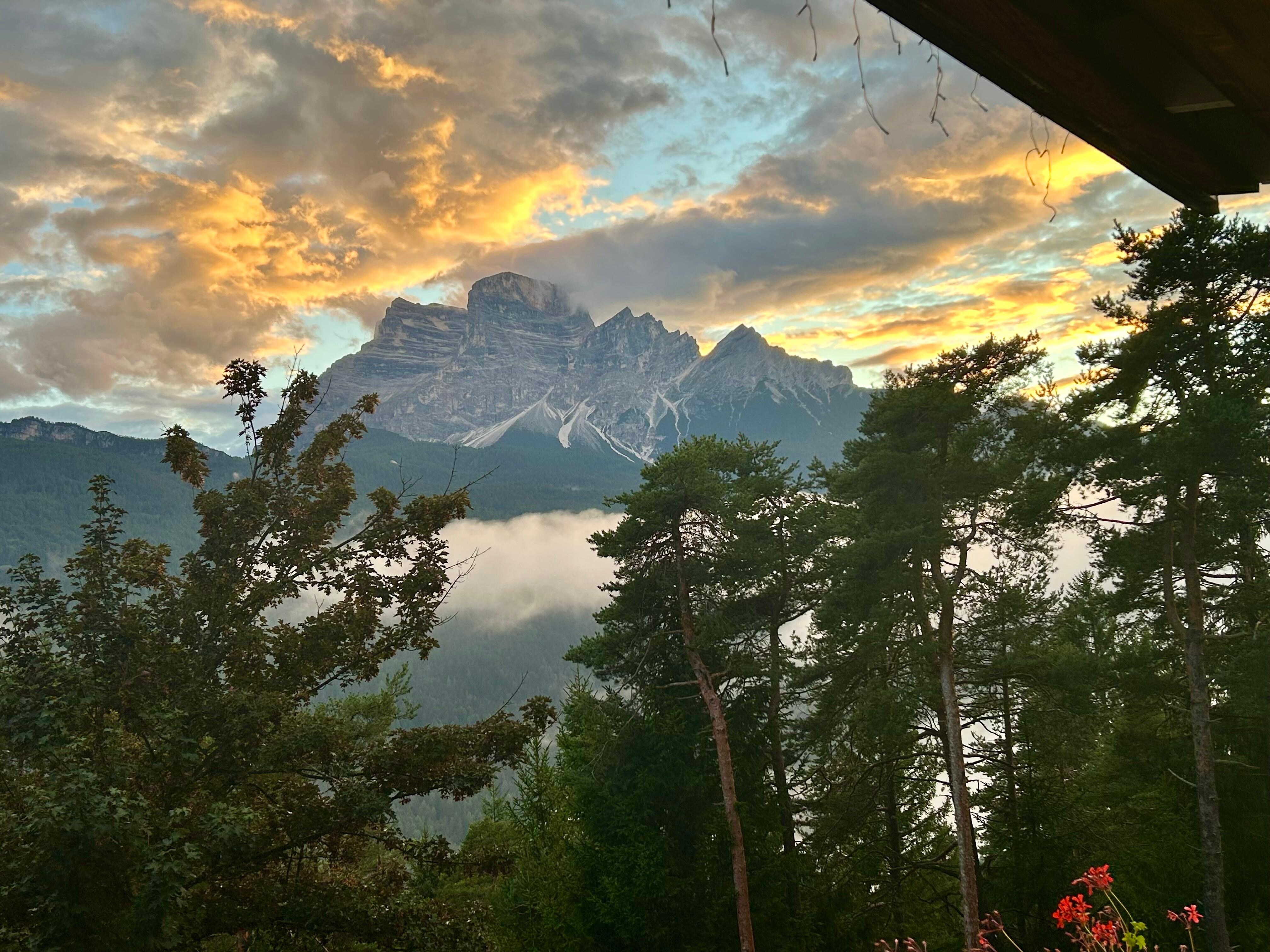 View from the balcony at sunset.