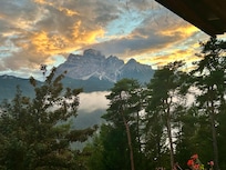 View from the balcony at sunset.