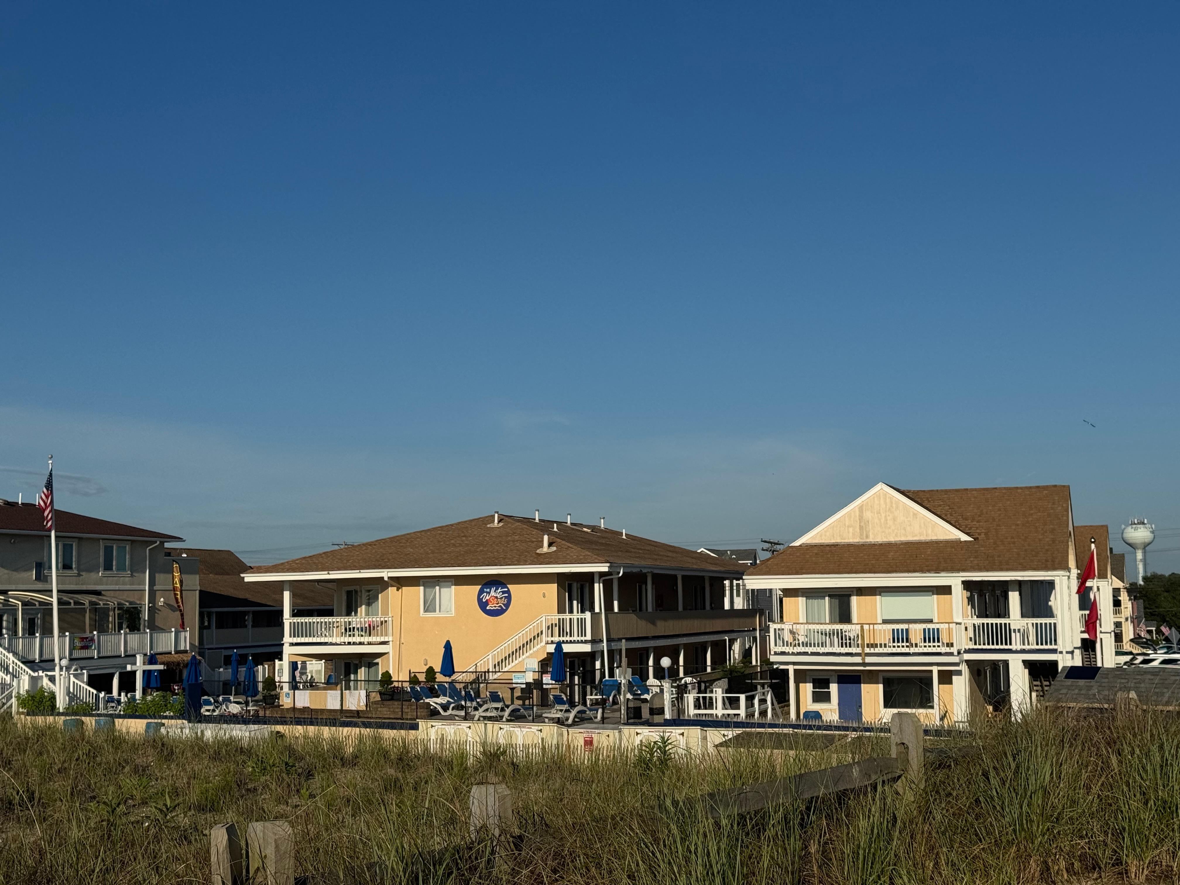 View of the hotel from the beach 