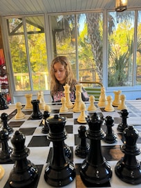 Large chess game on the porch