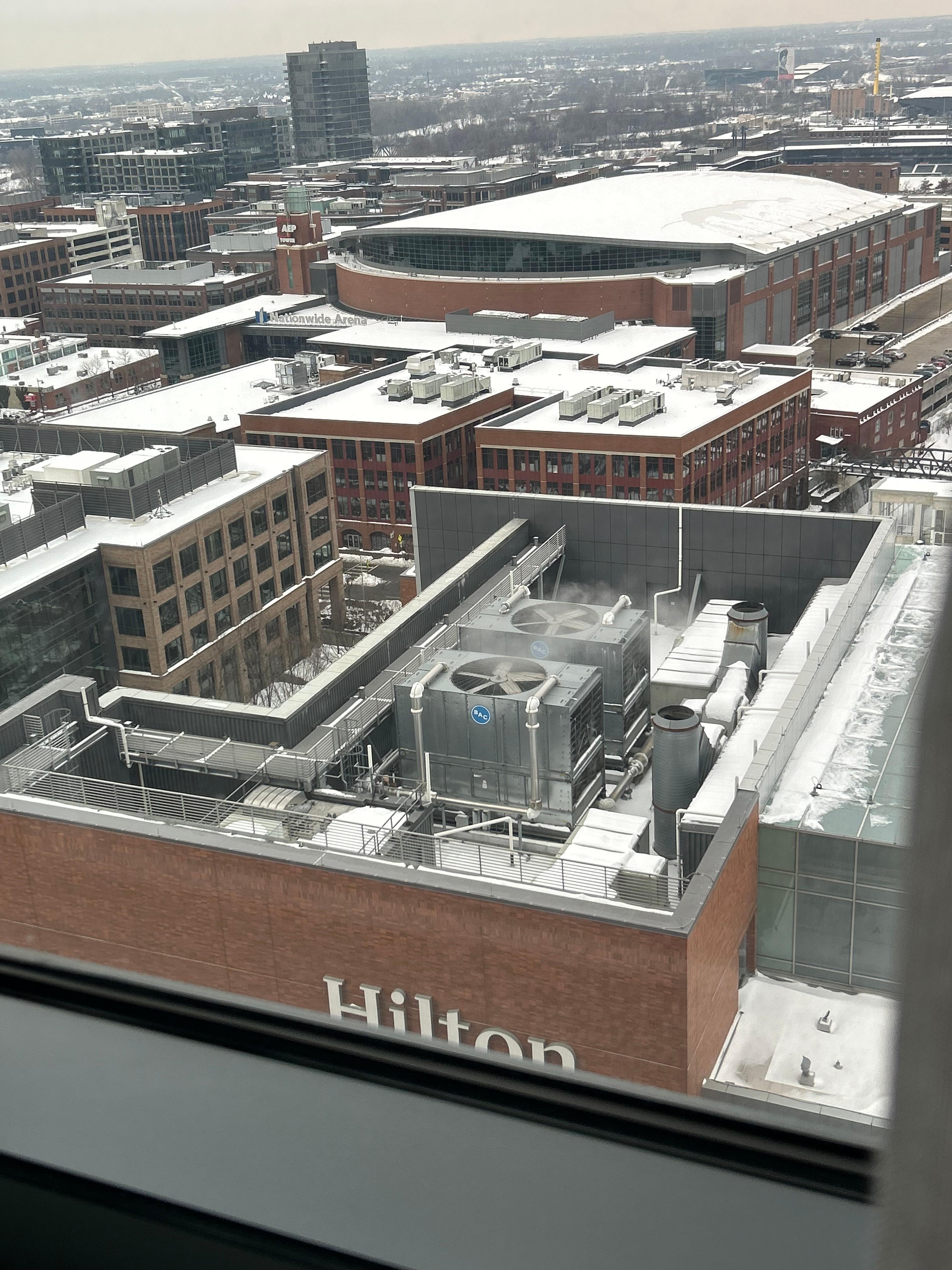 View of Nationwide Arena from room. 