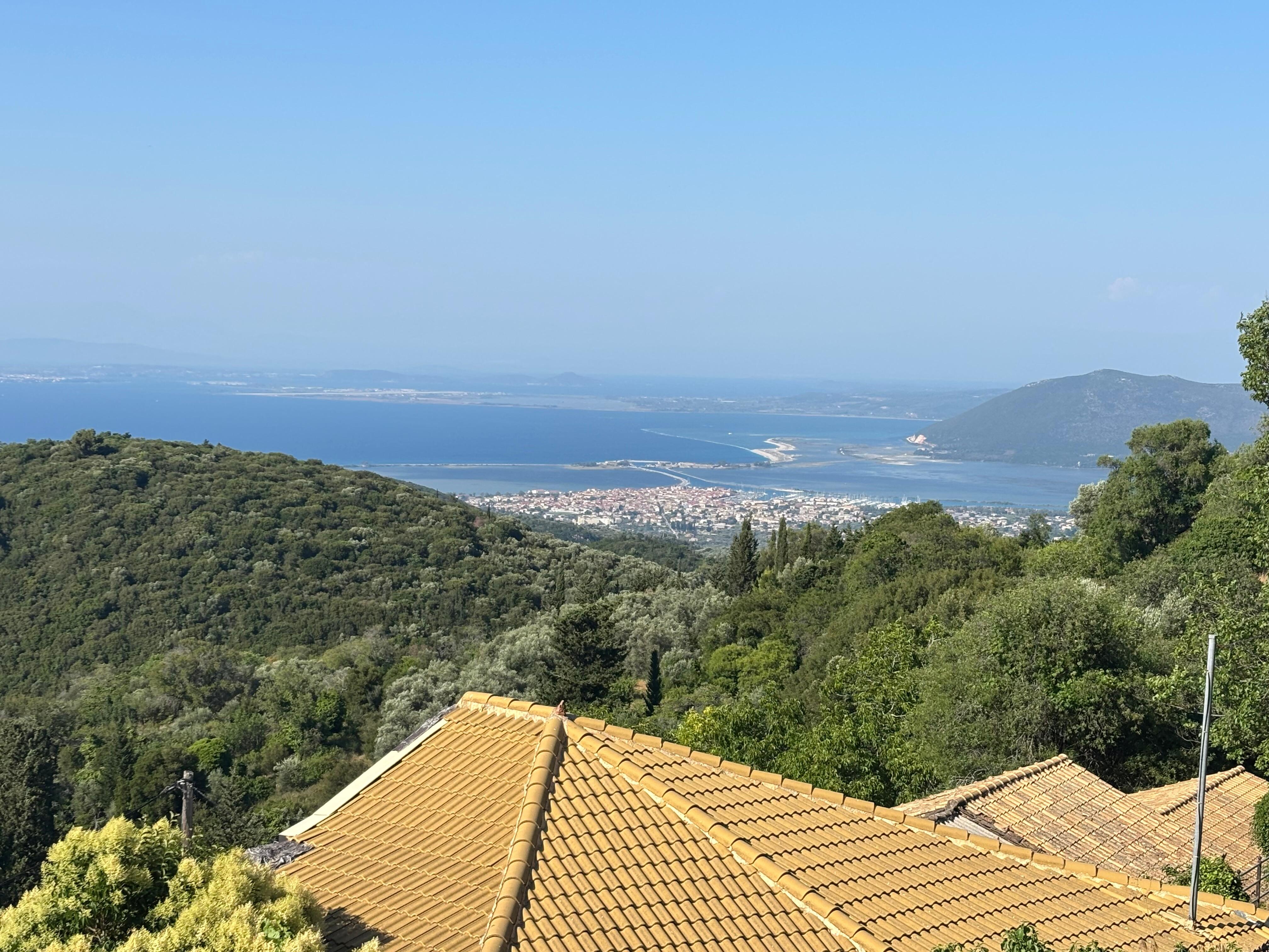 View from terrace down to Lefkada