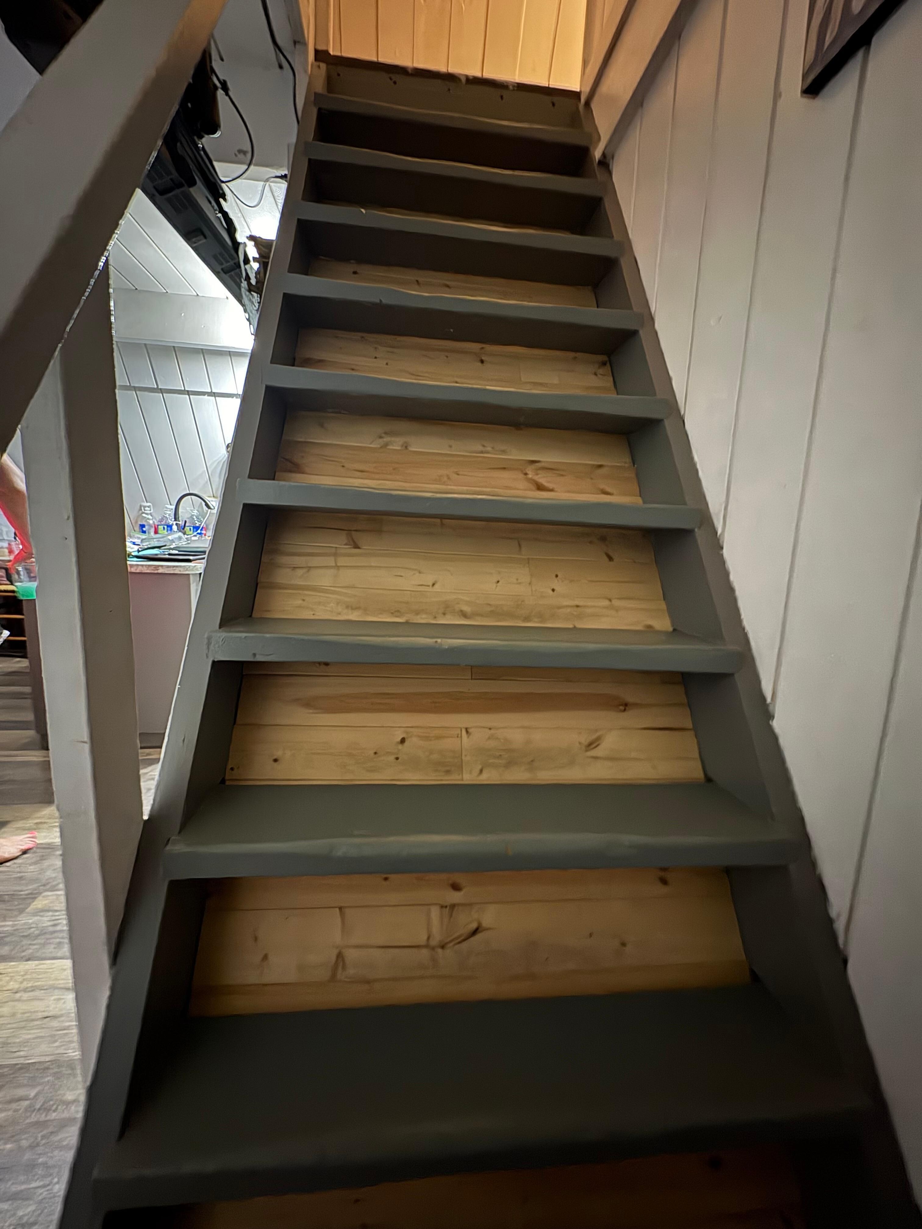 An additional picture of the super steep stairs. 