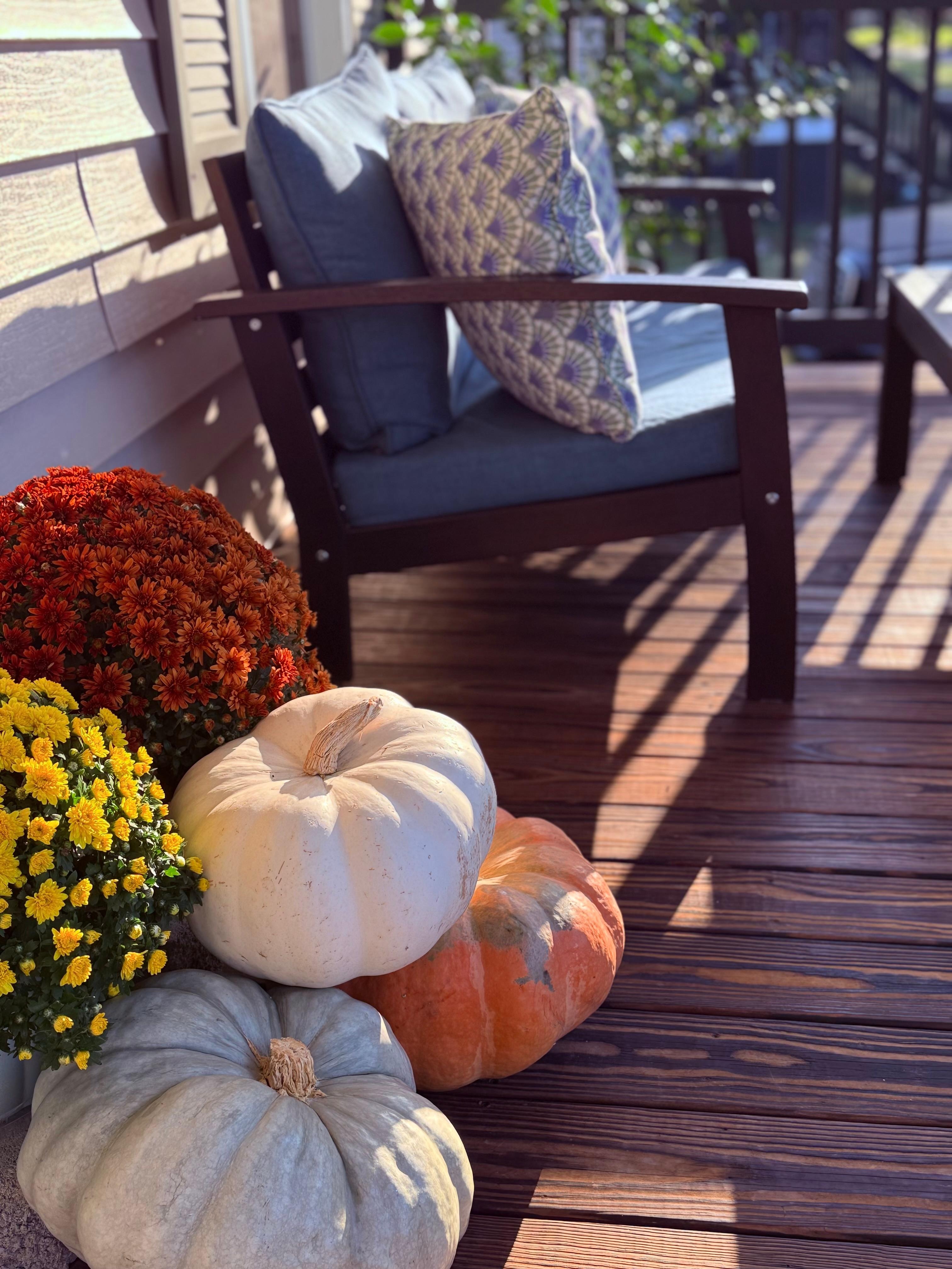 Welcome fall; beautiful addition the front porch. 