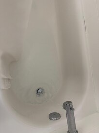 The bathroom was clean, although the drain on the tub could have been cleaned out more regularly. It drained very slow.