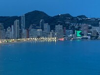 Night time view from balcony