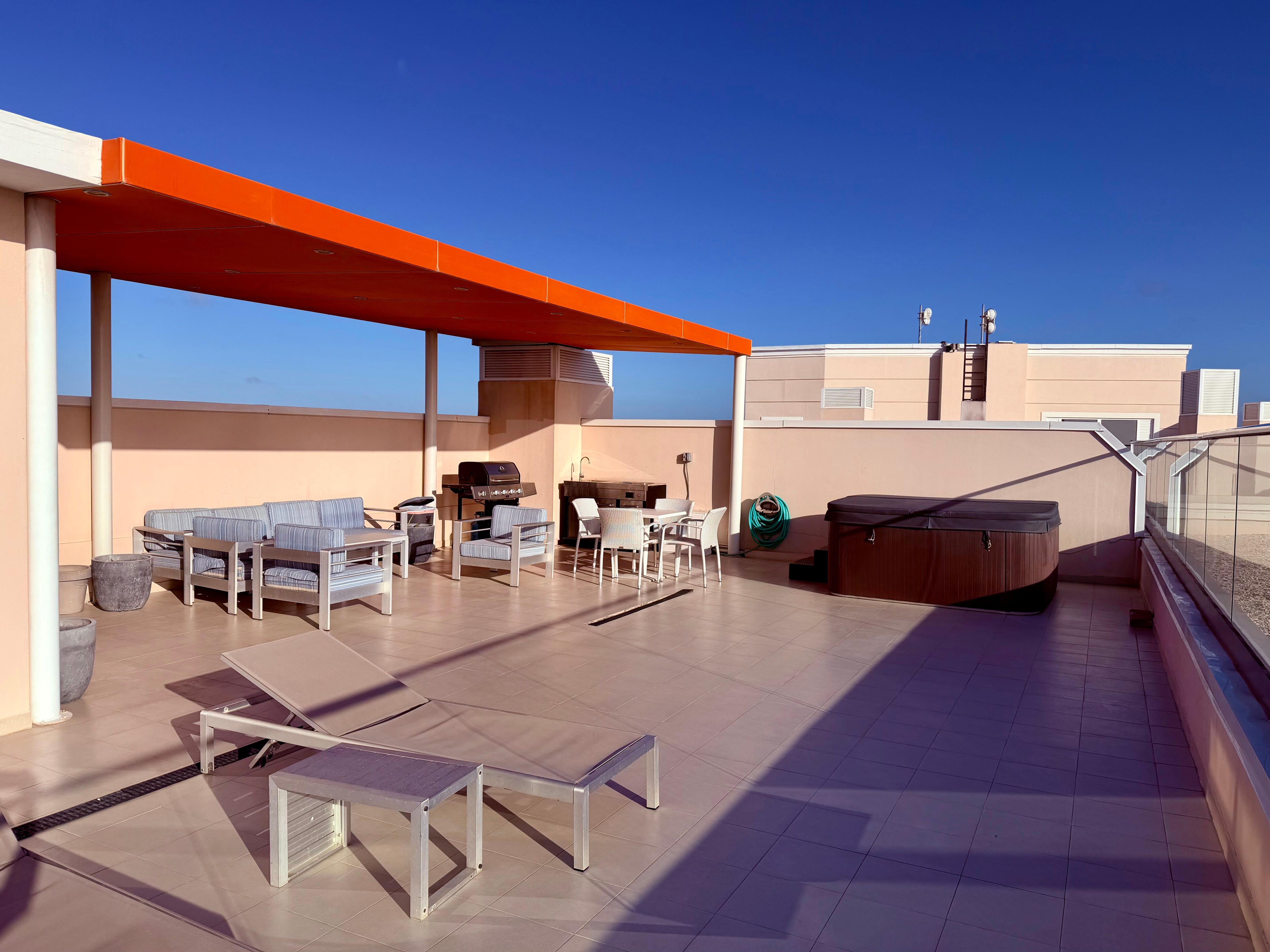 Large terrace on rooftop