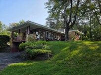The back of the house seen from the driveway.