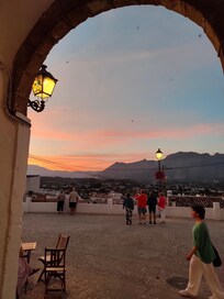 el casco antiguo al aterdecer