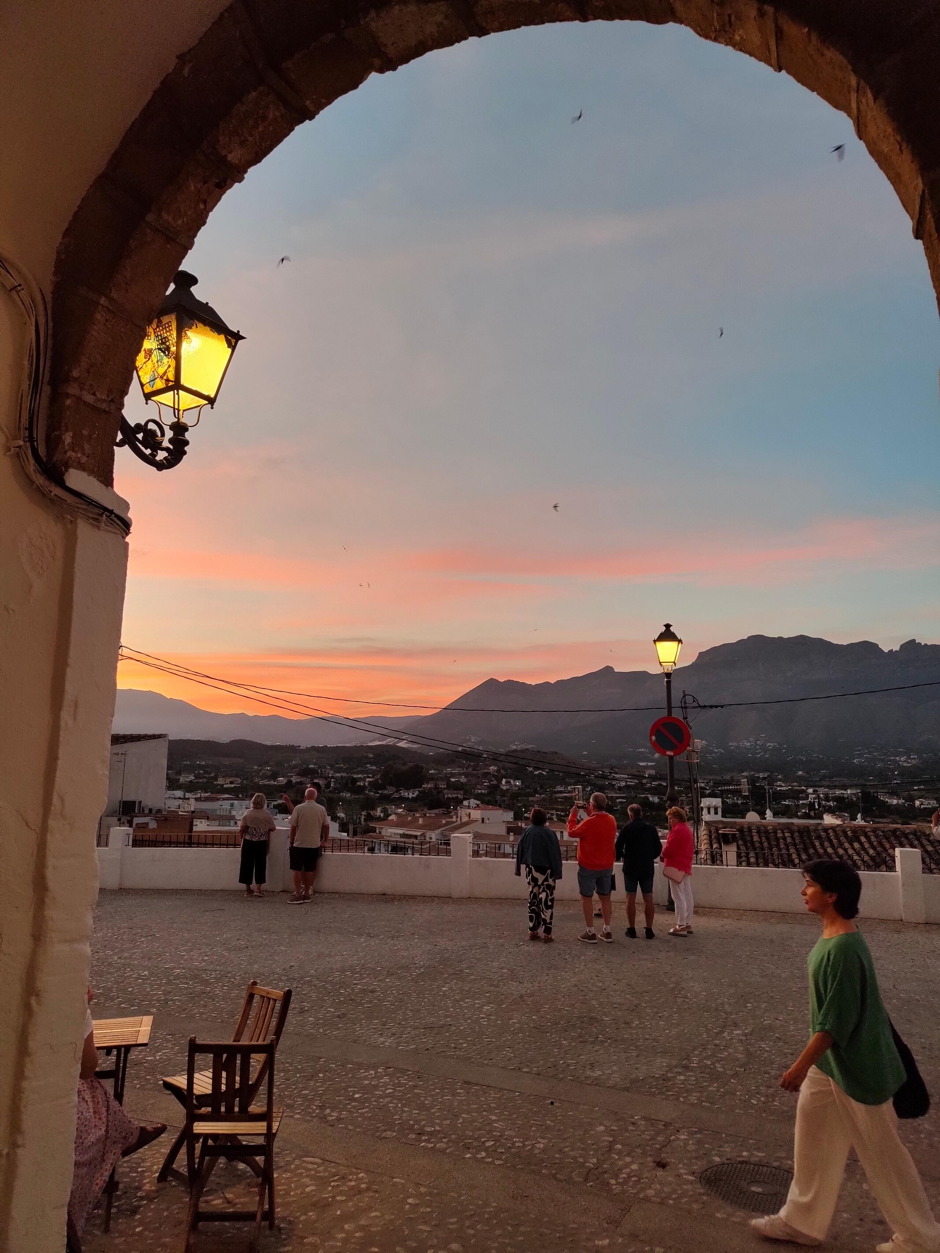 el casco antiguo al aterdecer