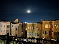 View from deck at night.