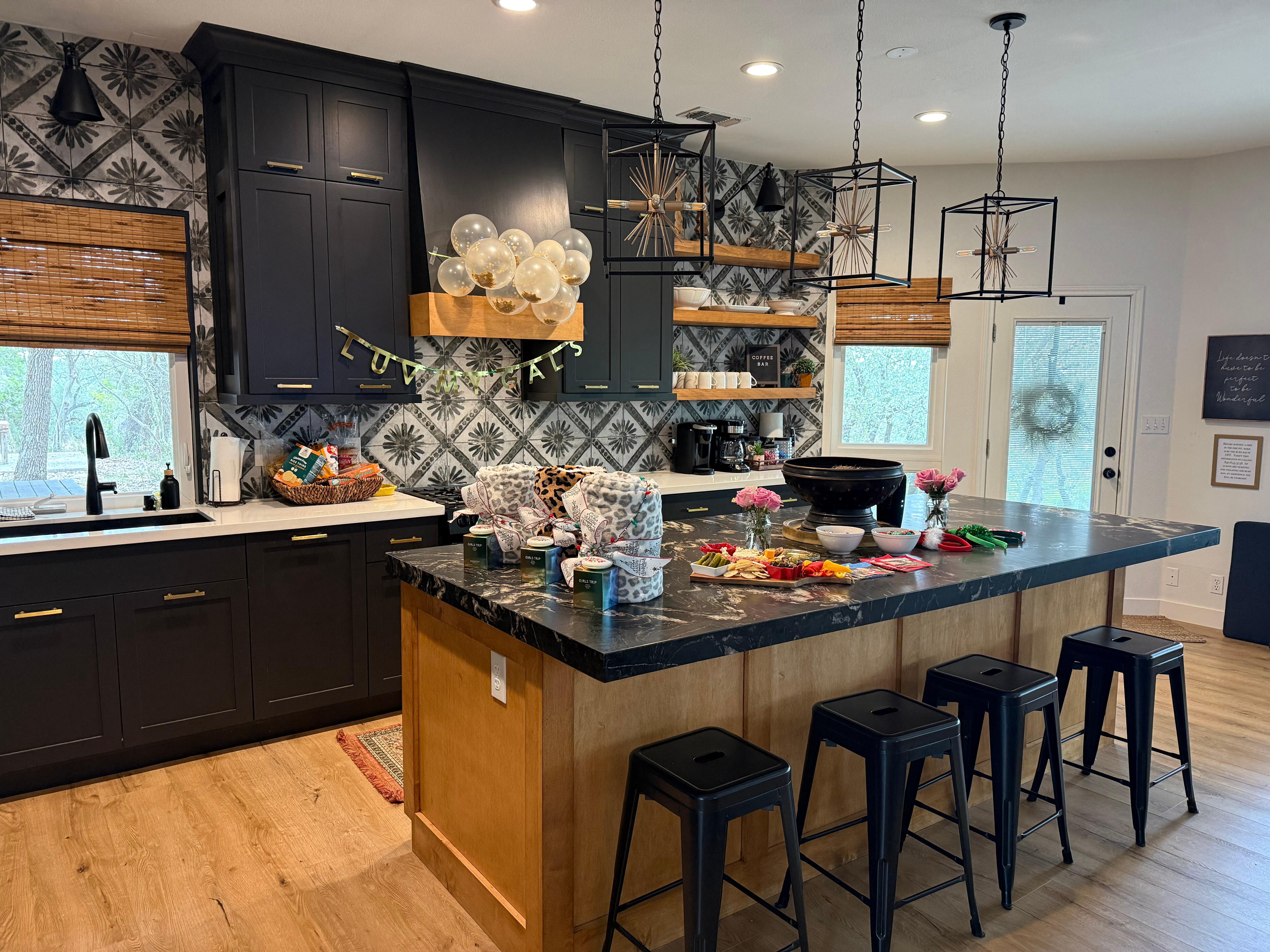My favorite kitchen of all time! (We decorated for a girls weekend) but talk about the heart of this home!