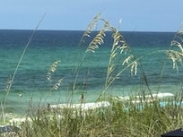 From the back door of the property.