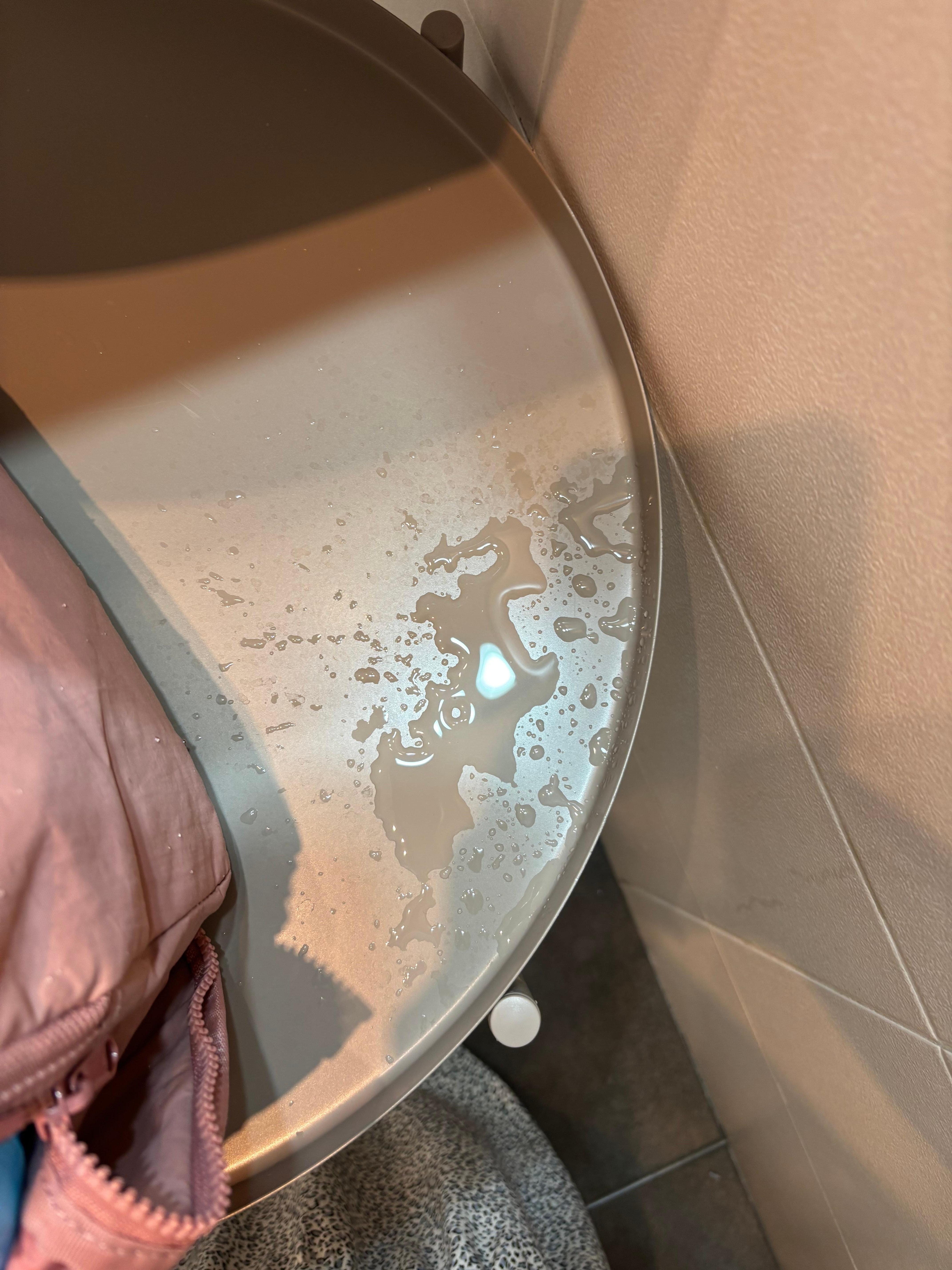 Dipped water on a table