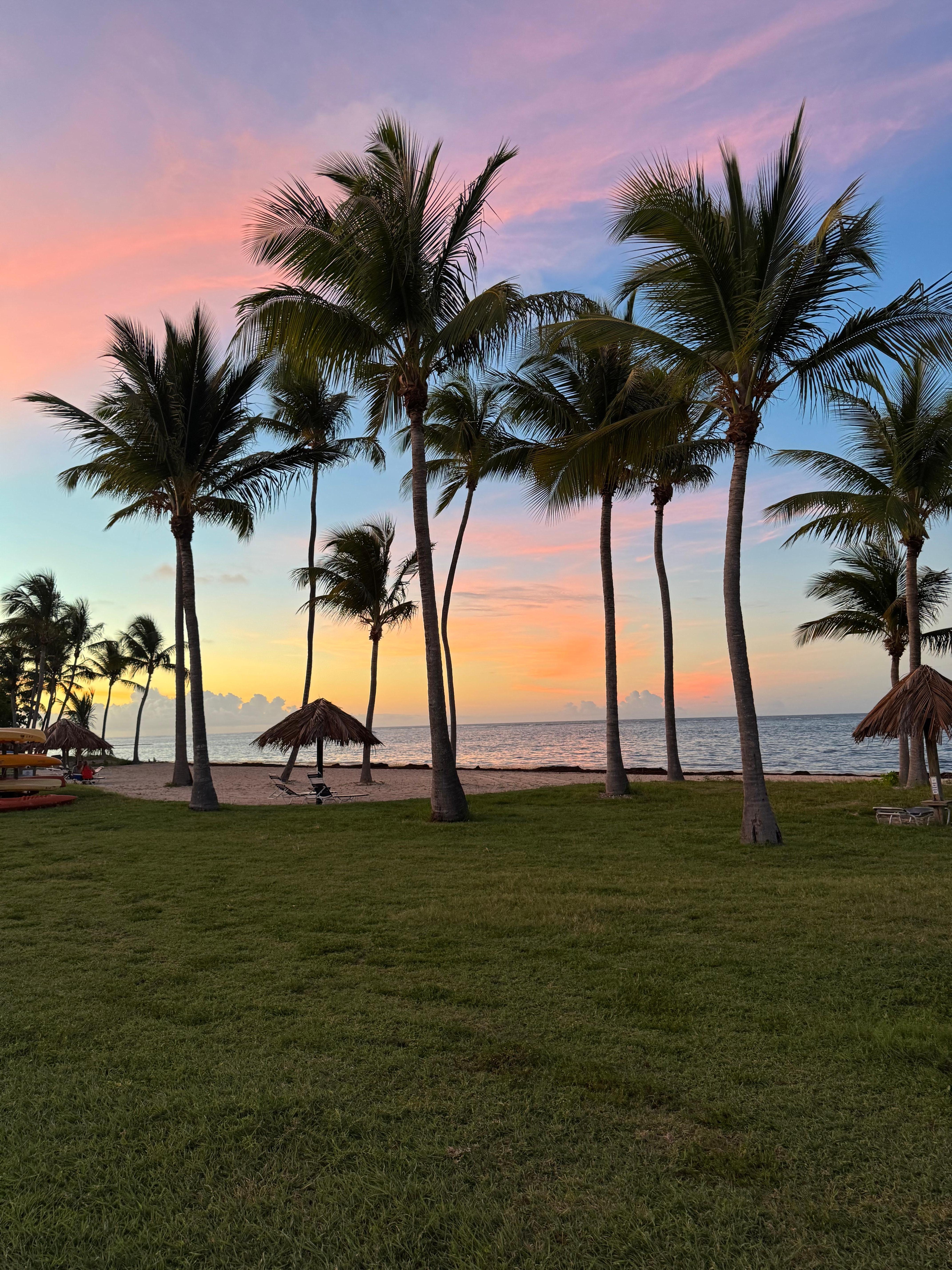 Sunset on the beach of Club Saint Croix. 