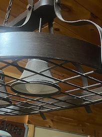 Grease and dust on the light above the kitchen counter