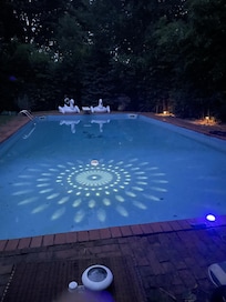 The pool at night in October.