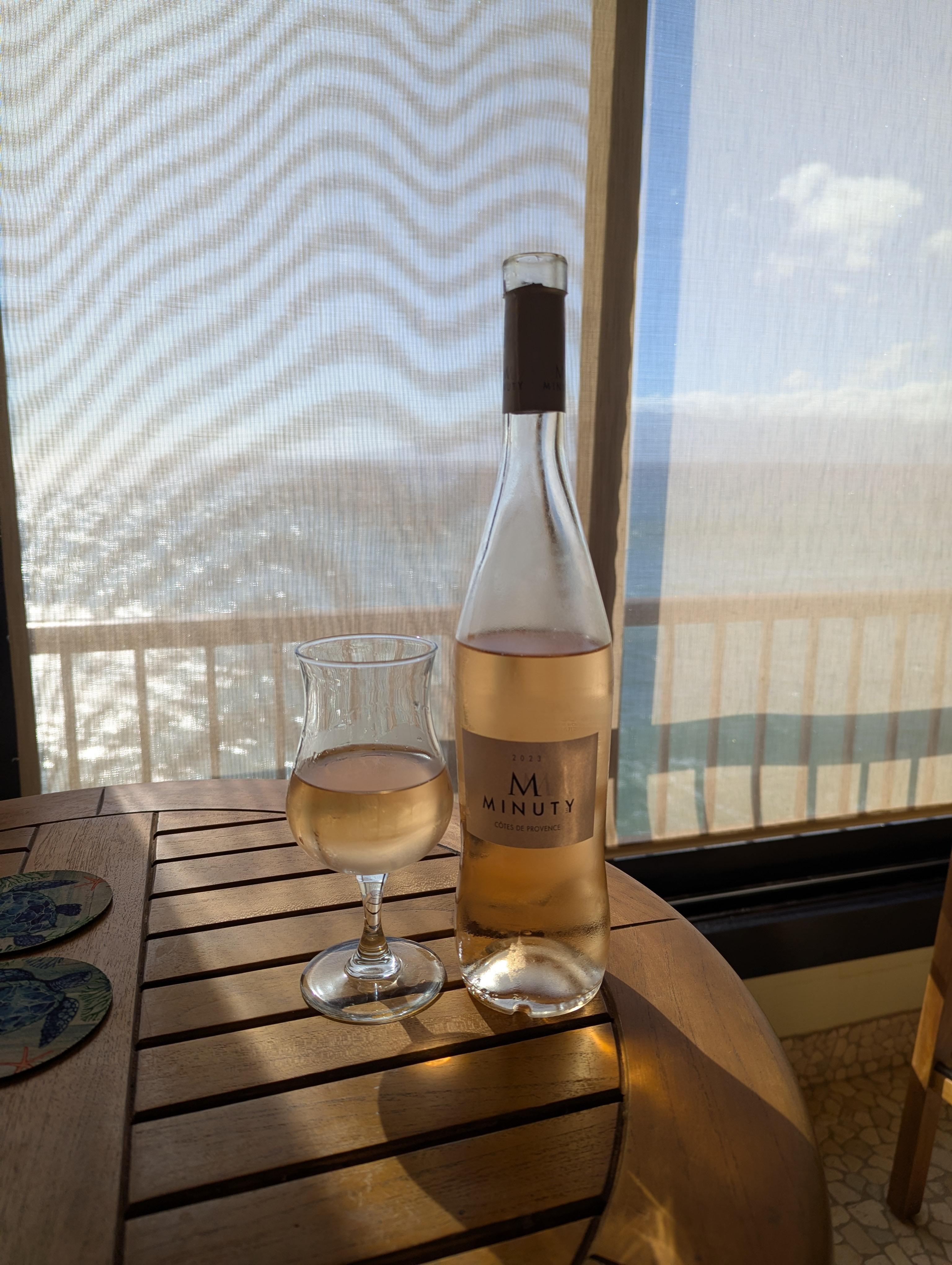 A sunset glass of rose.