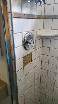 Missing shower tiles