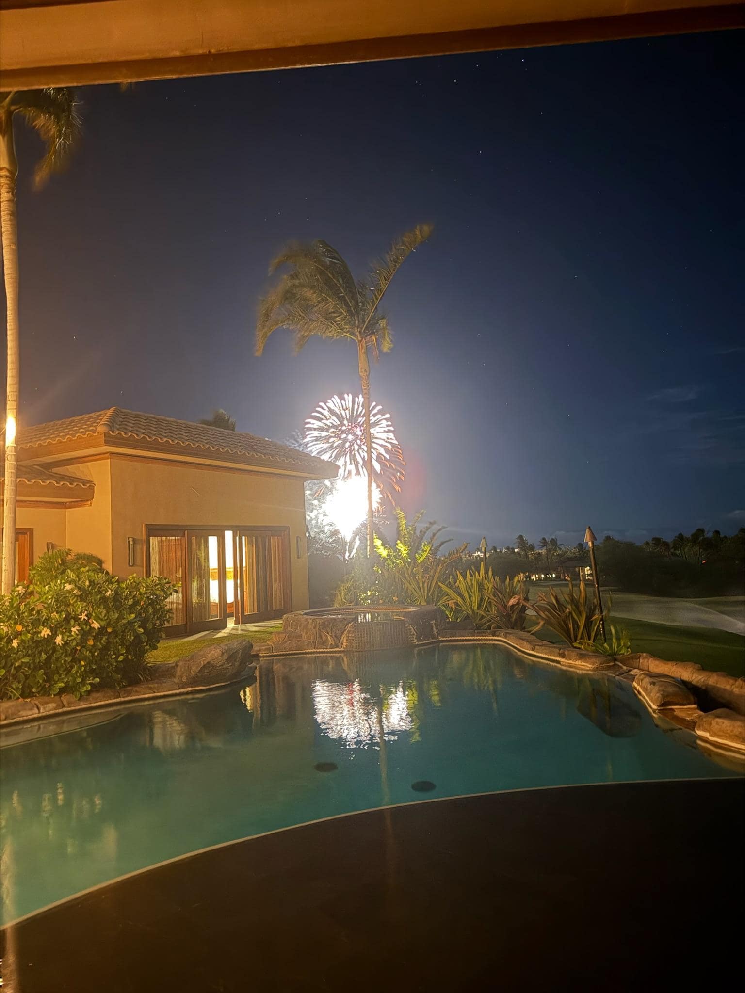 Fireworks on New Year’s Eve from backyard