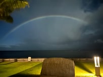 This is a night rainbow! Off our lanai.