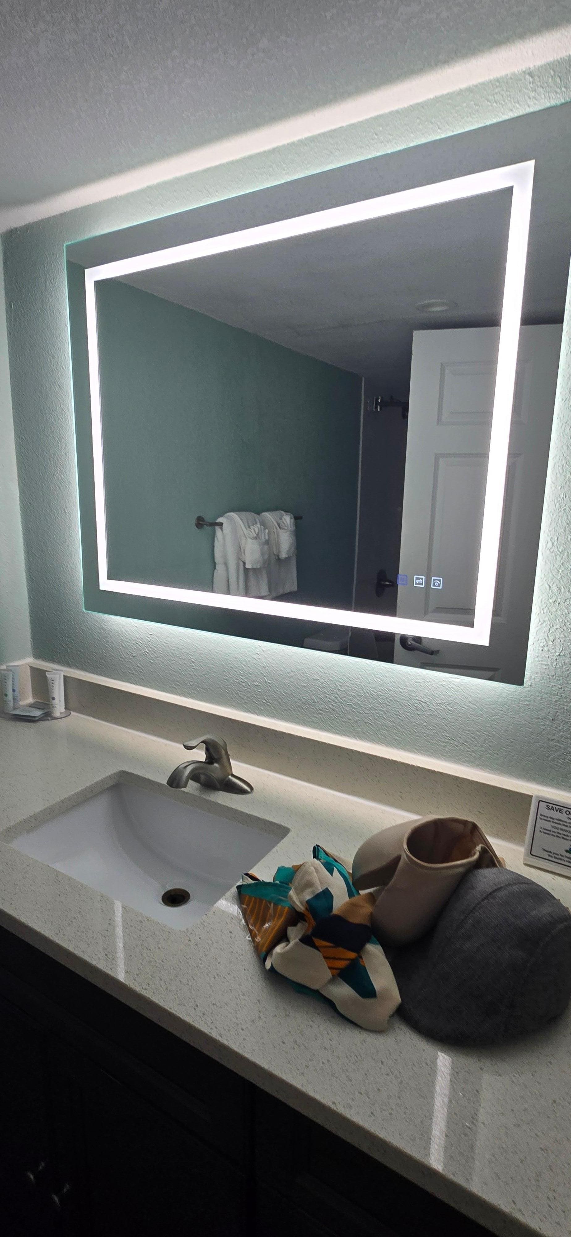 Fancy touch on lighted mirror