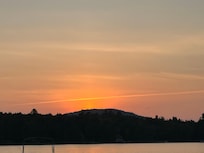 Sunset looking straight ahead on dock.