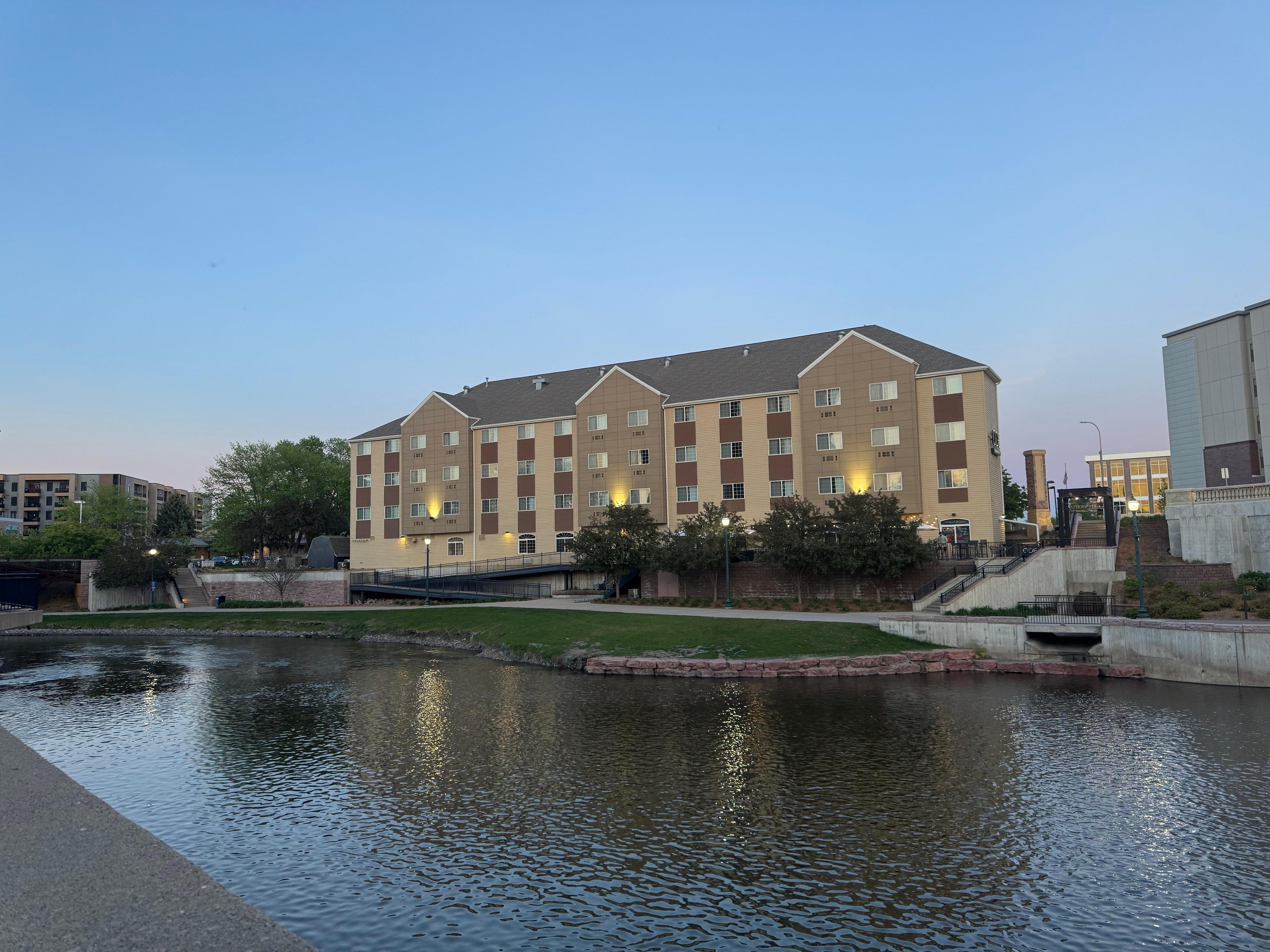 Hotel from across the river.