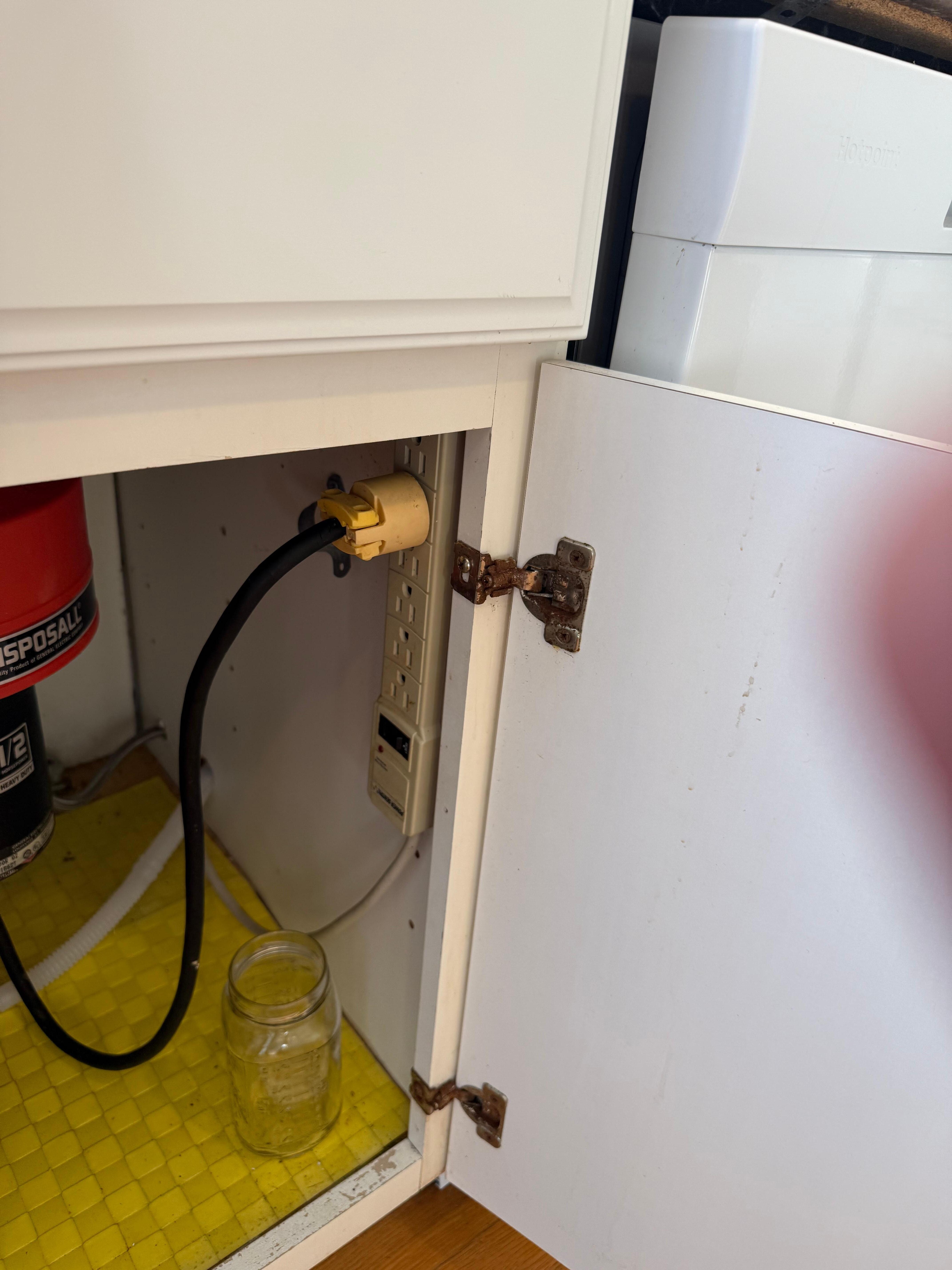 Garbage disposal connected with a power strip!