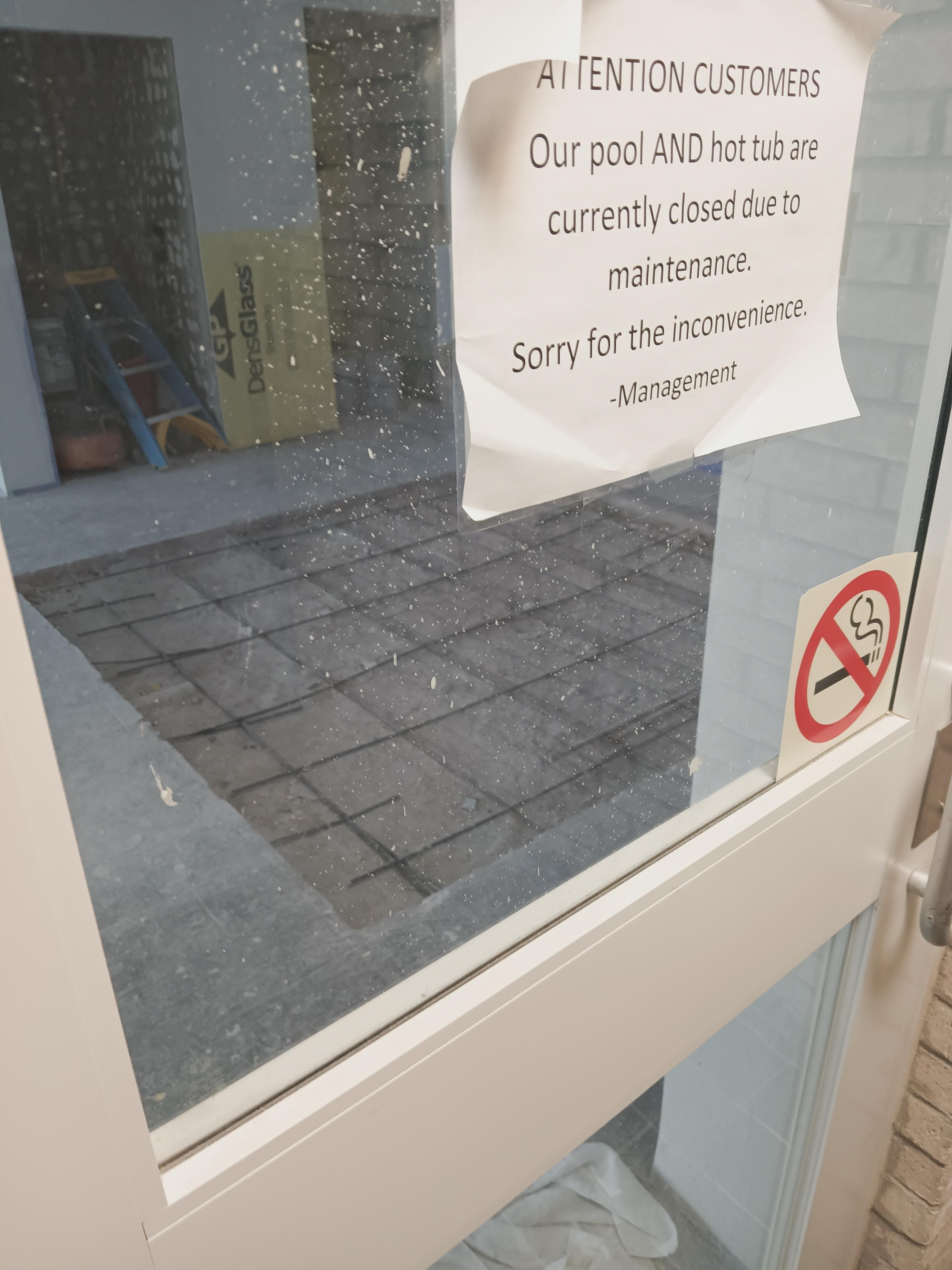 Hot tub missing, stated as available.