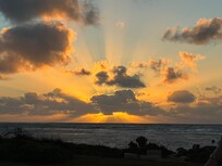 A gorgeous sunset from the outdoor decking