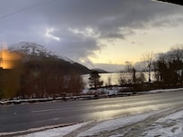 View from front of cottage across the Loch