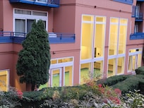 Indoor pool from outside