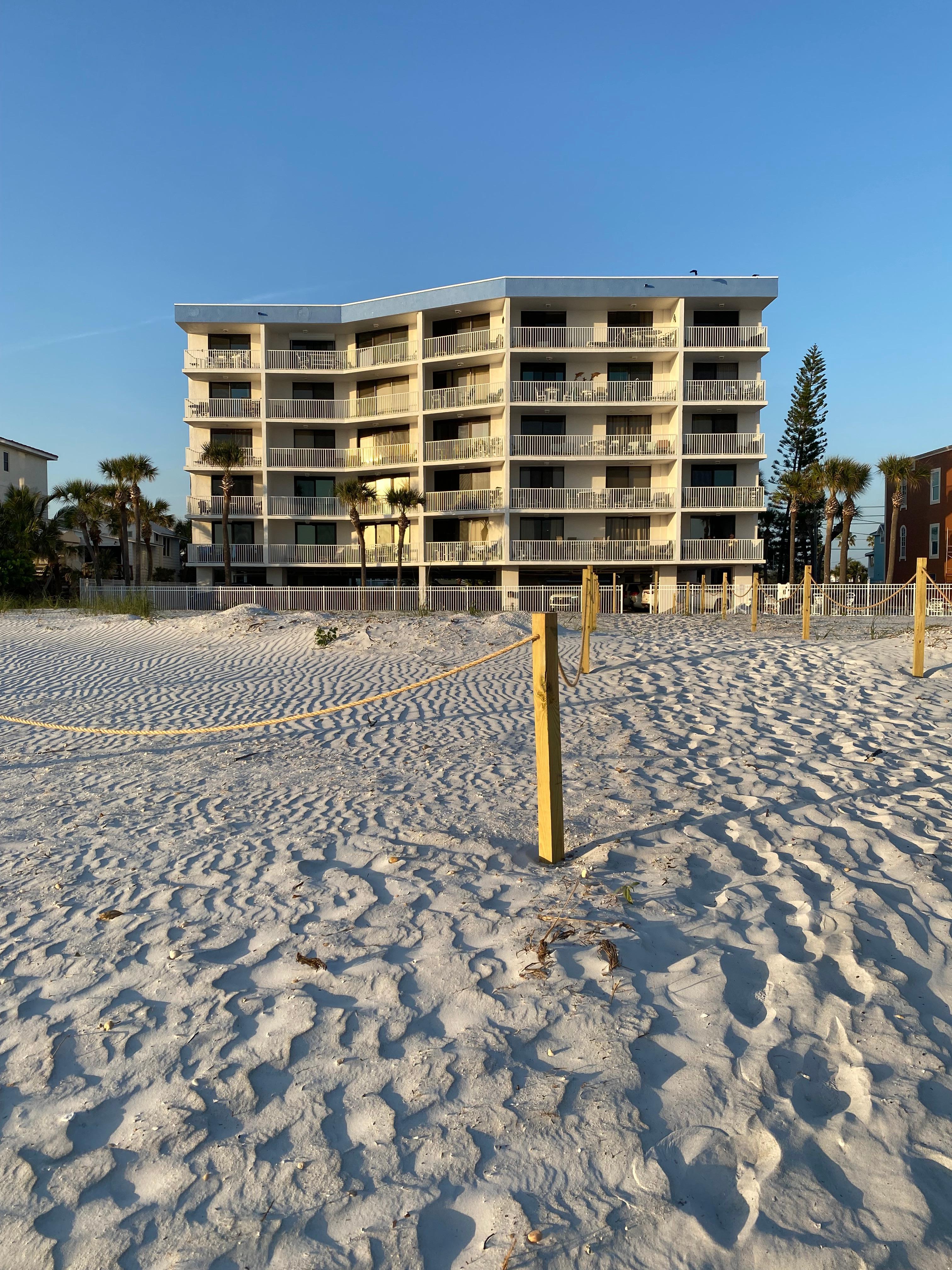View from beach to the complex