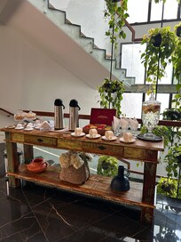 Cortesia para os hóspedes na recepção