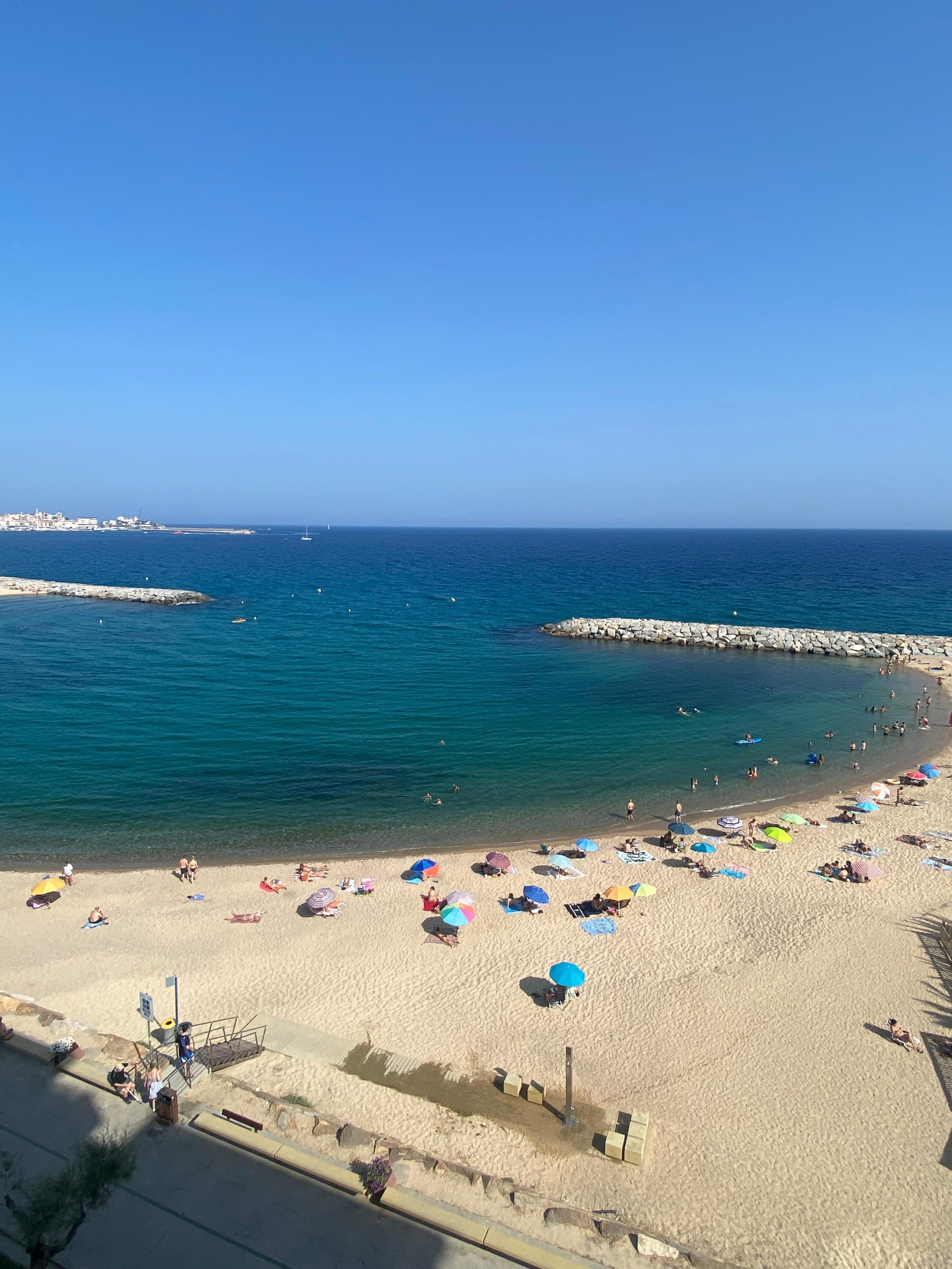 View from hotel room balcony. 