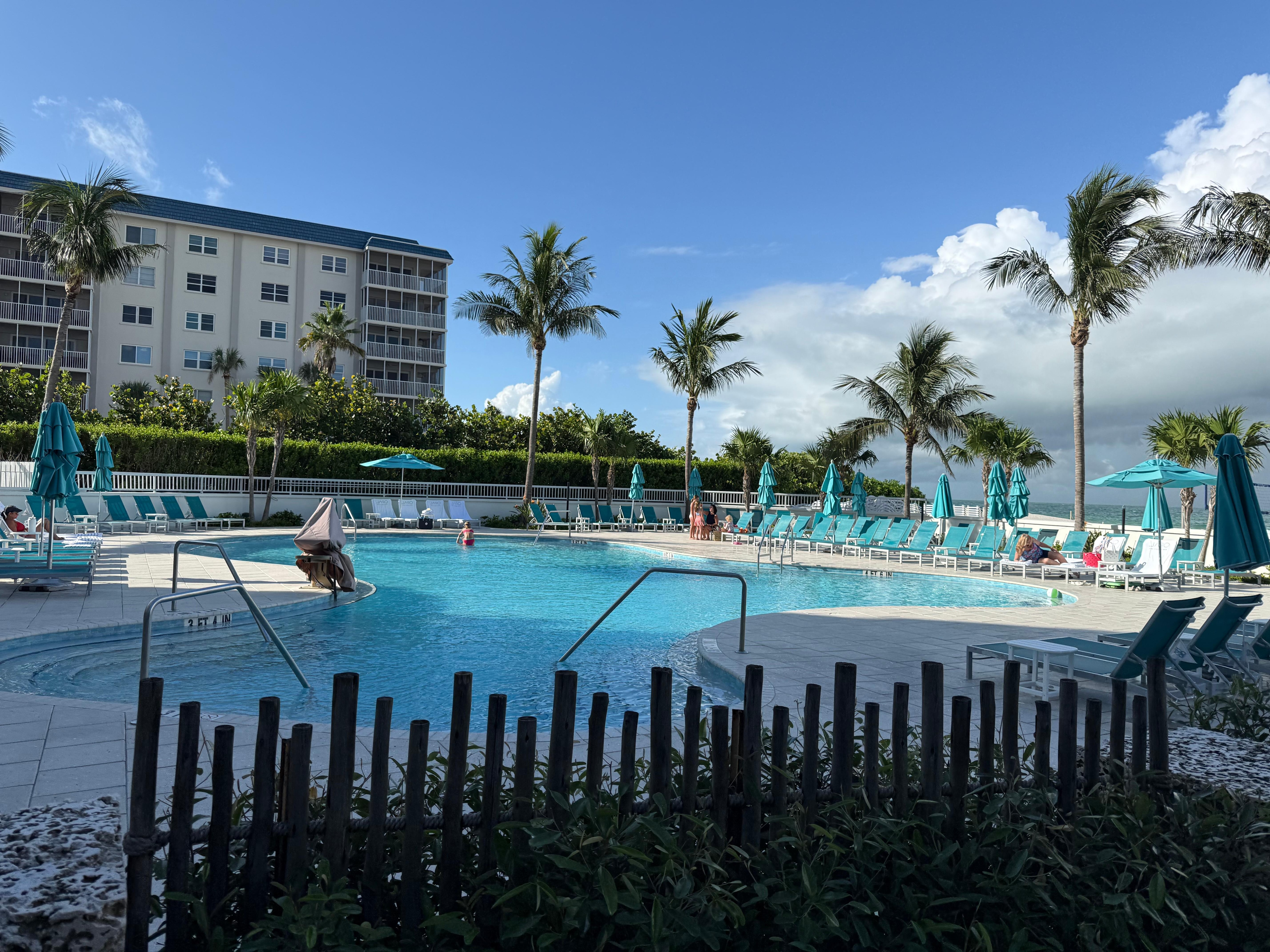 Two separate pools available for families and just adults.