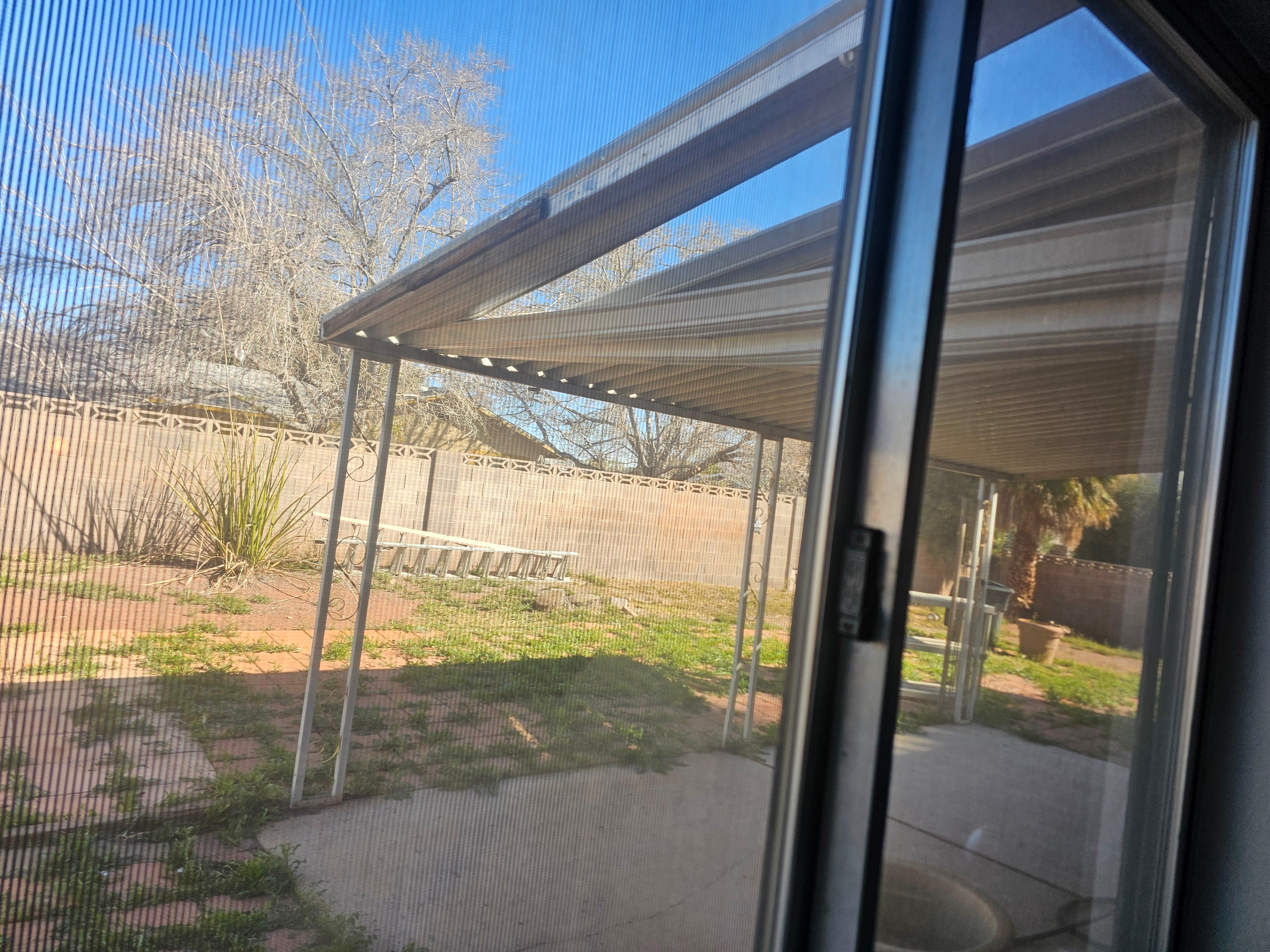 Patio cover falling off and unusable backyard