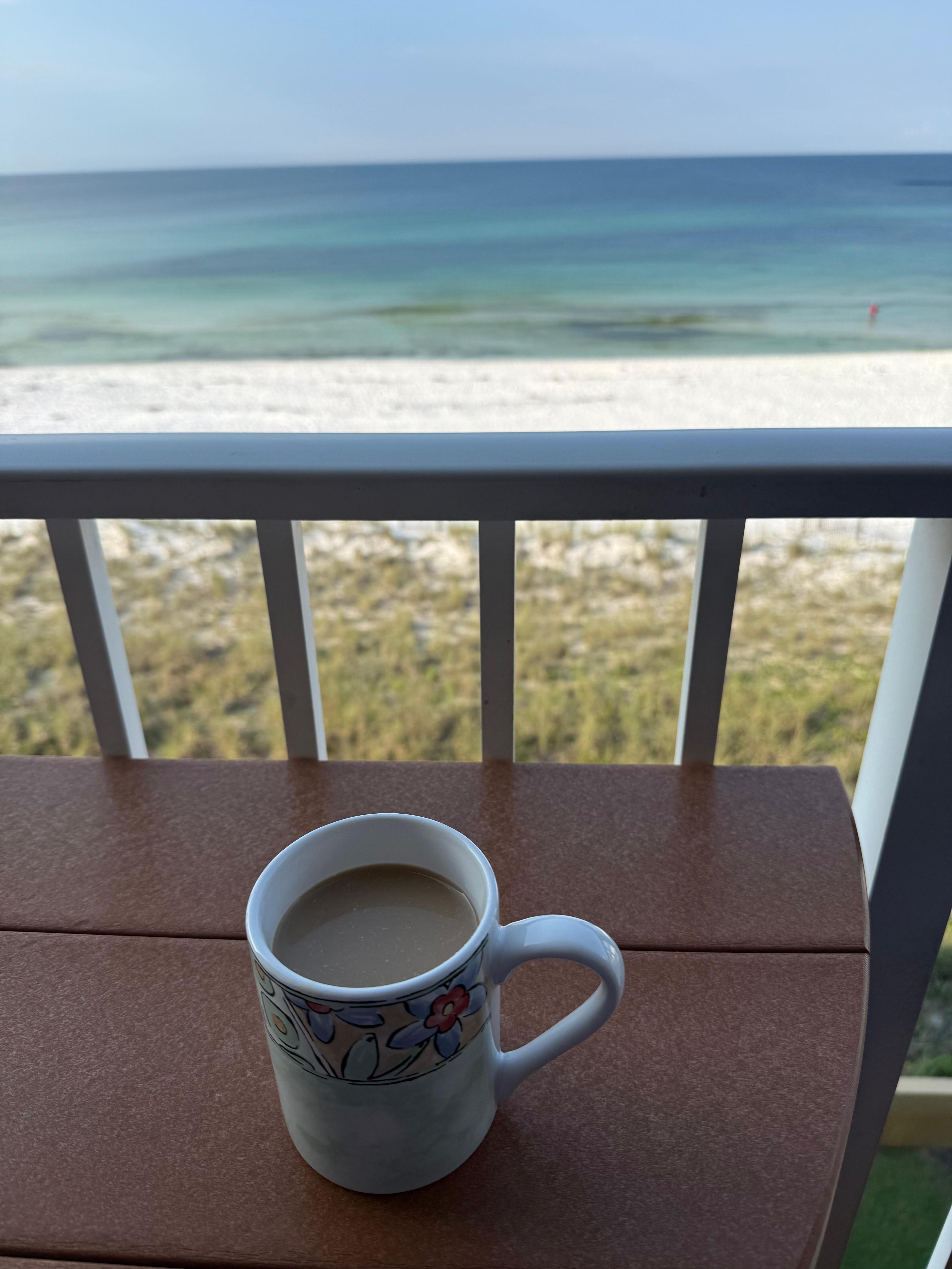 Morning coffee on the balcony