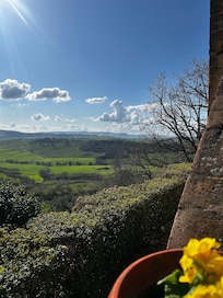 View from the bottom of the steps to the house.