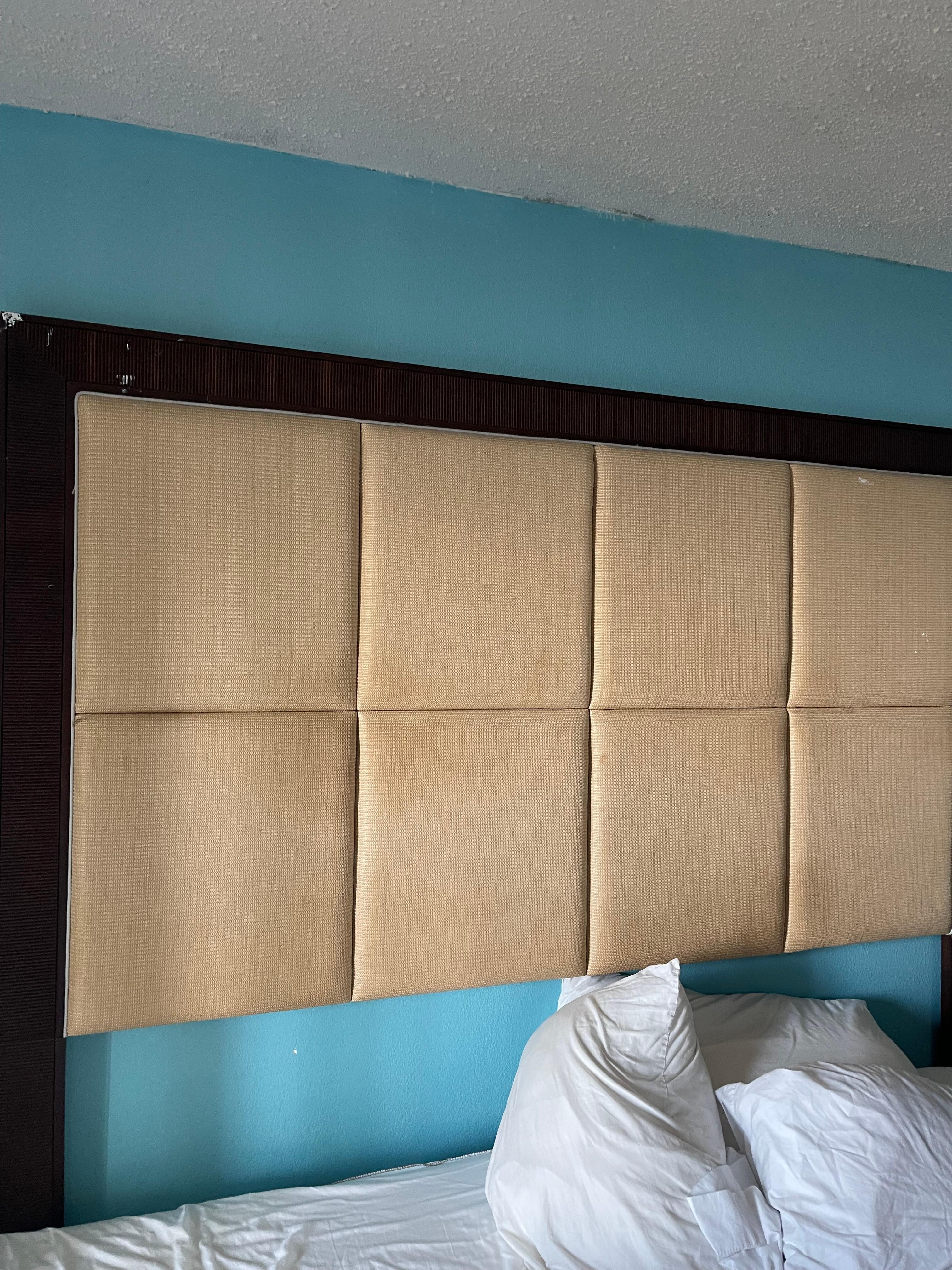 Stains all over the headboard 