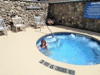 Relaxing in hot tub . So refreshing