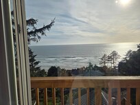 Looking out the slider from the kitchen