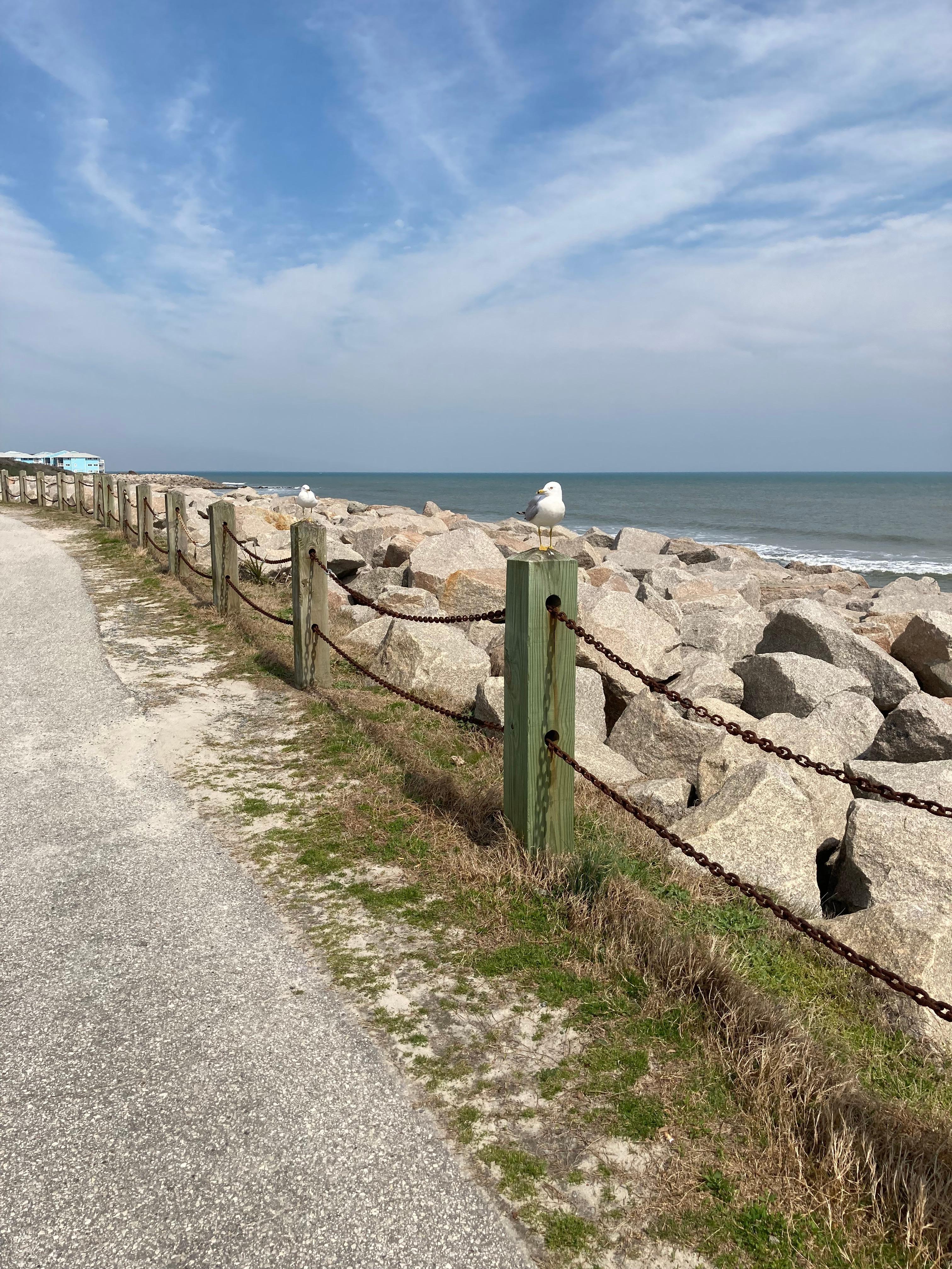 Oceanside walkway from parking lot to fort fisher 