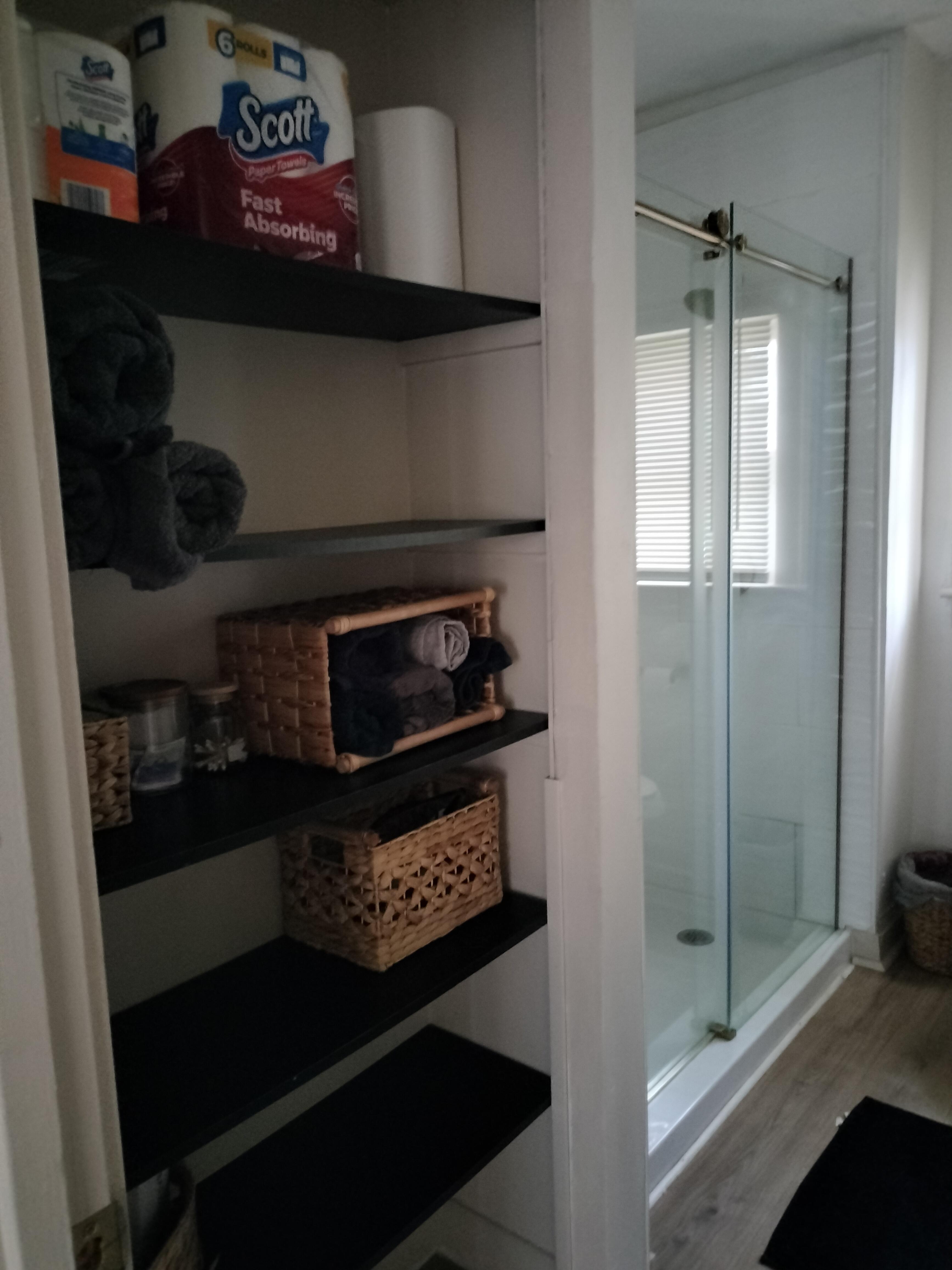 The bathroom was well stocked and beautifully designed.