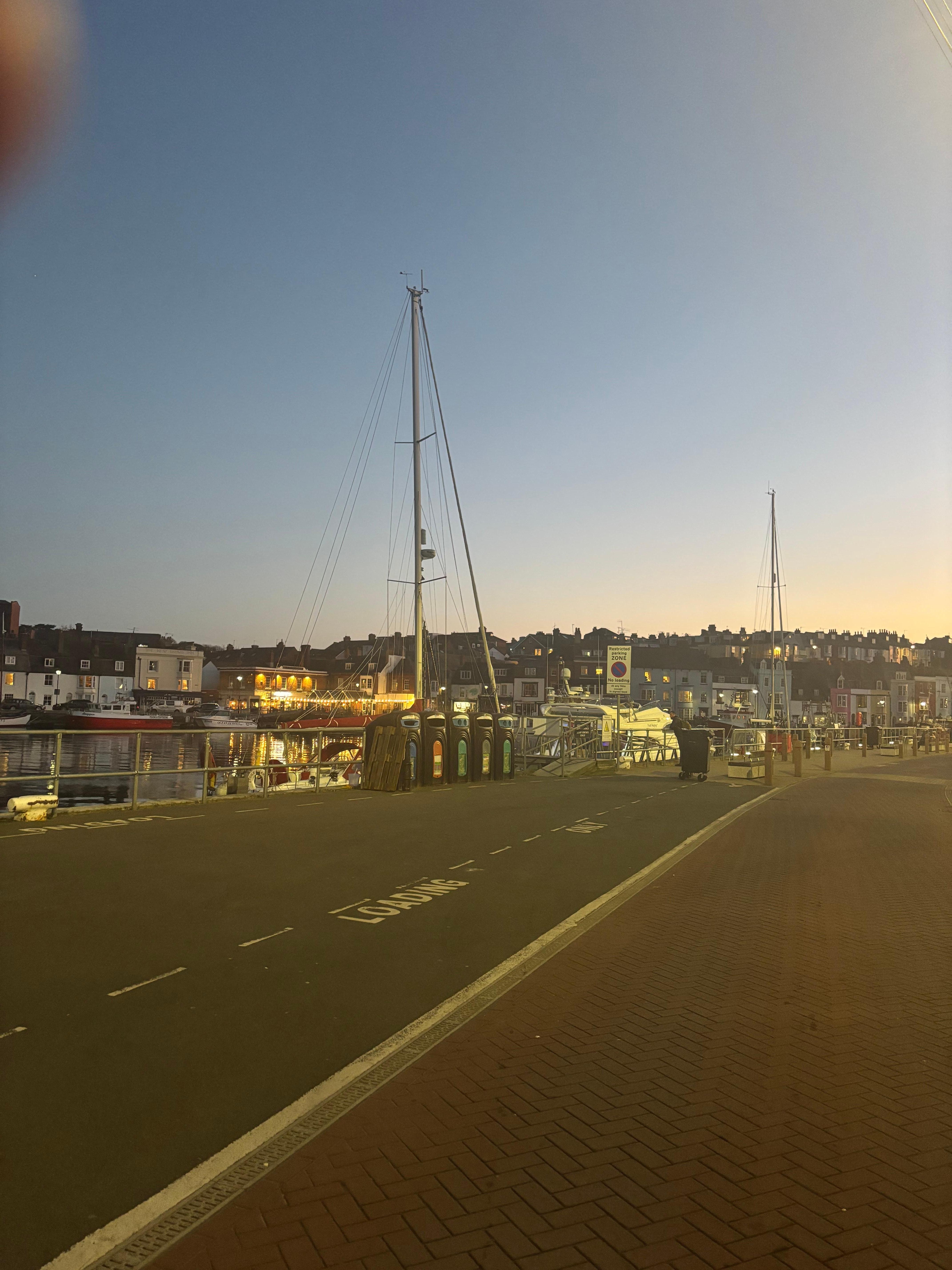 Sun going down on Weymouth Harbour