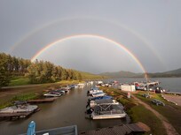 Picture of the double rainbow right off the patio after a rainstorm!