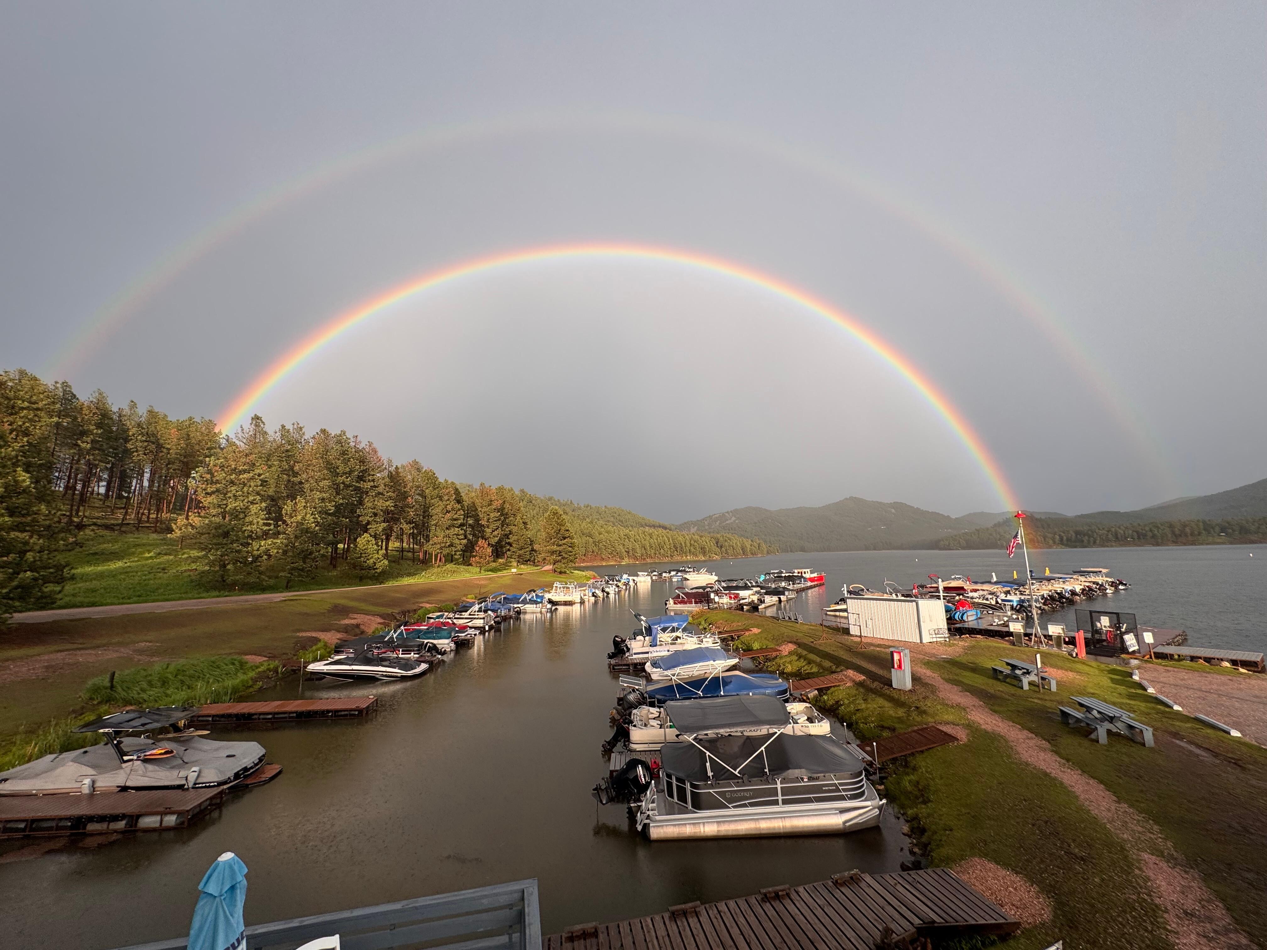 Picture of the double rainbow right off the patio after a rainstorm!  