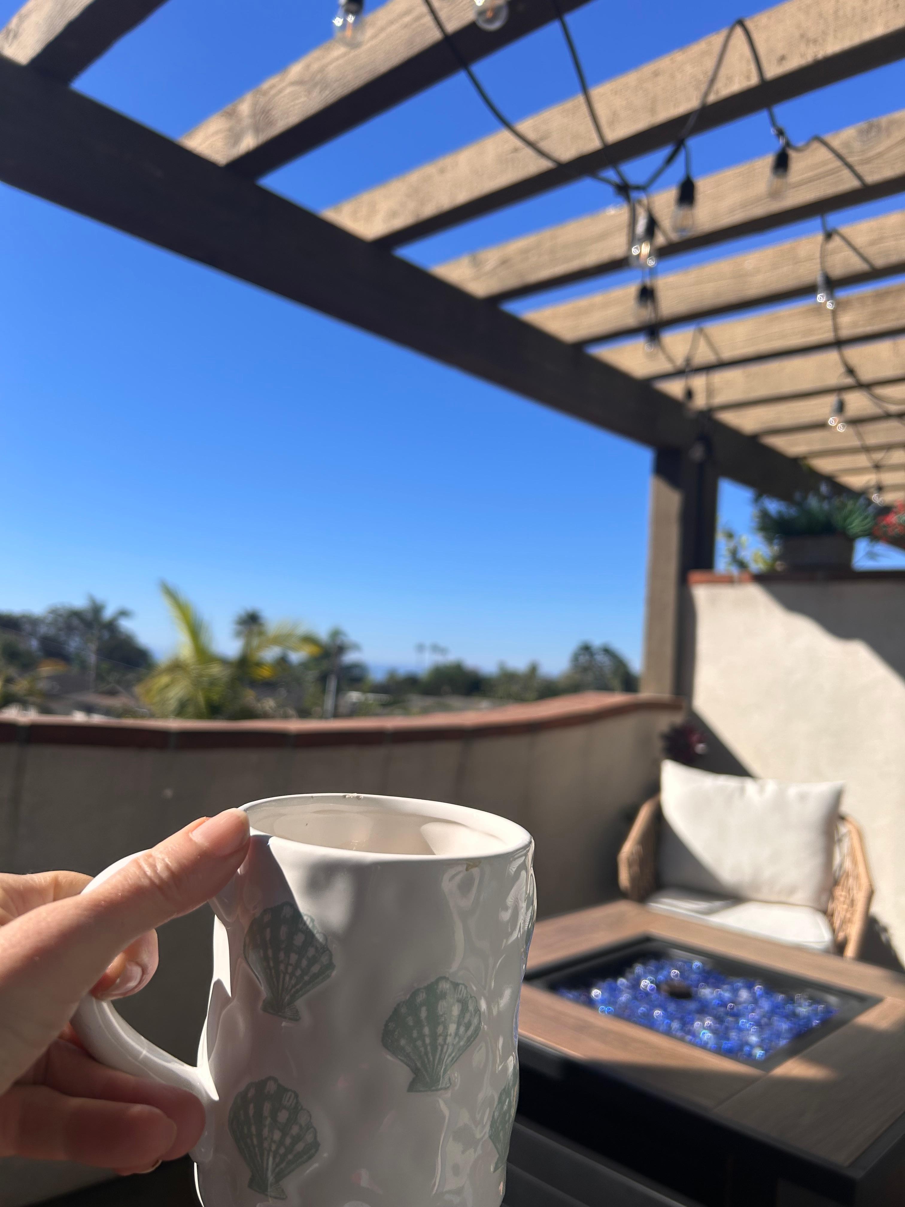 Morning coffee on the balcony 