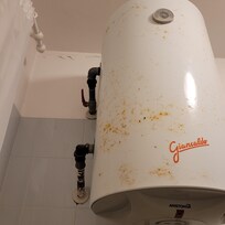 Upstairs bathroom hot water tank
